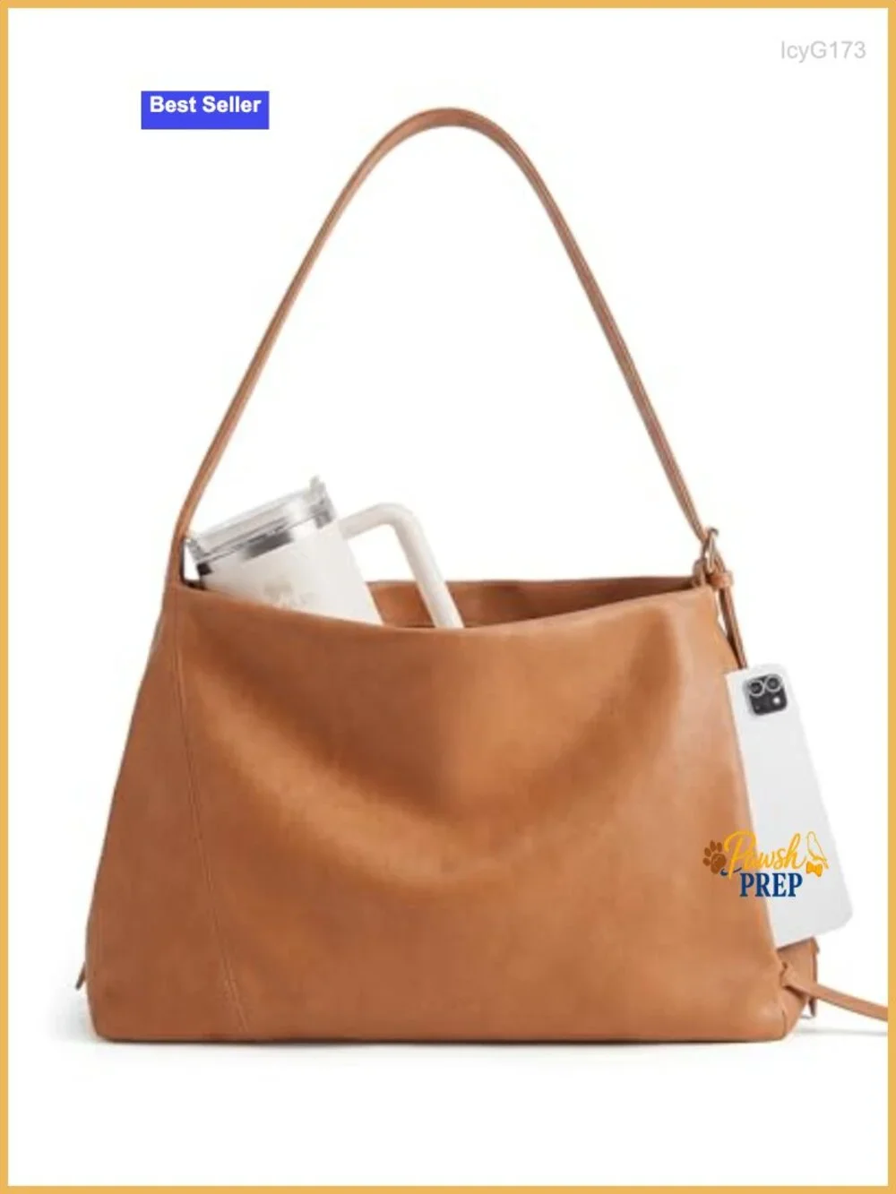 Vegan Leather Hobo Bag Tote Crossbody Multi-Pockets 14-inch Laptop Shoulder